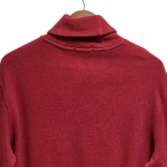 Polo Ralph Lauren Sweater Mens L Red Cotton Shawl Collar Blue Pony Lg Slv Preppy - Picture 5 of 8